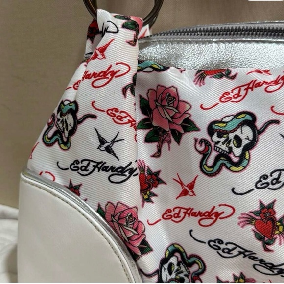 🔥 🥀 ED HARDY By Christian Audigier Tattoo Embellished Bag. RARE- Hard To Find. - Picture 9 of 12
